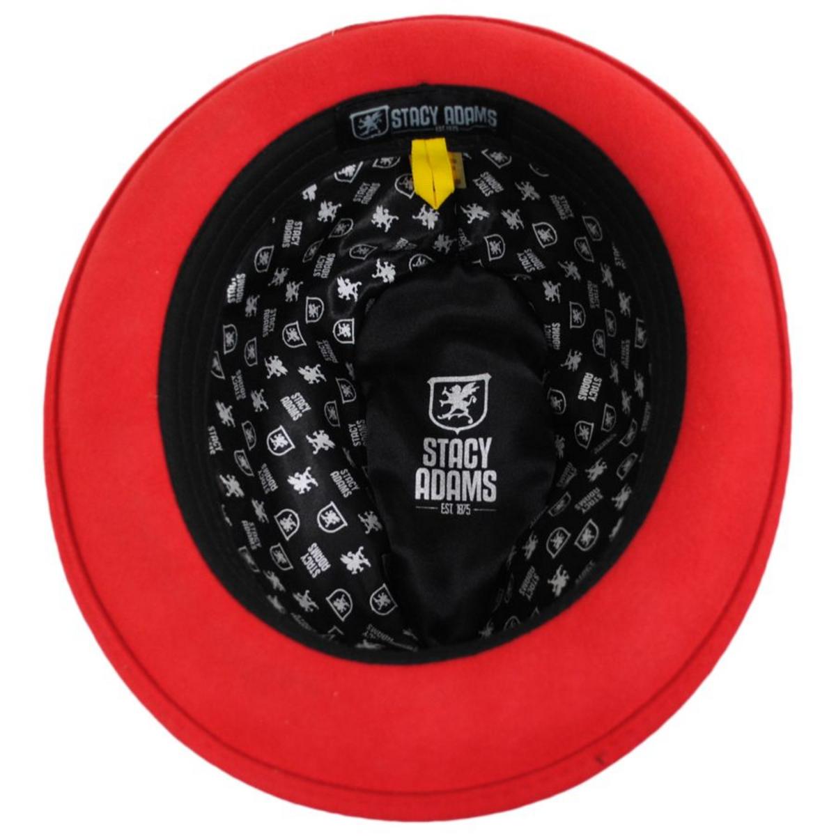 Stacy Adams | Crushable Wool Felt Fedora Hat | 130456 | under | RED