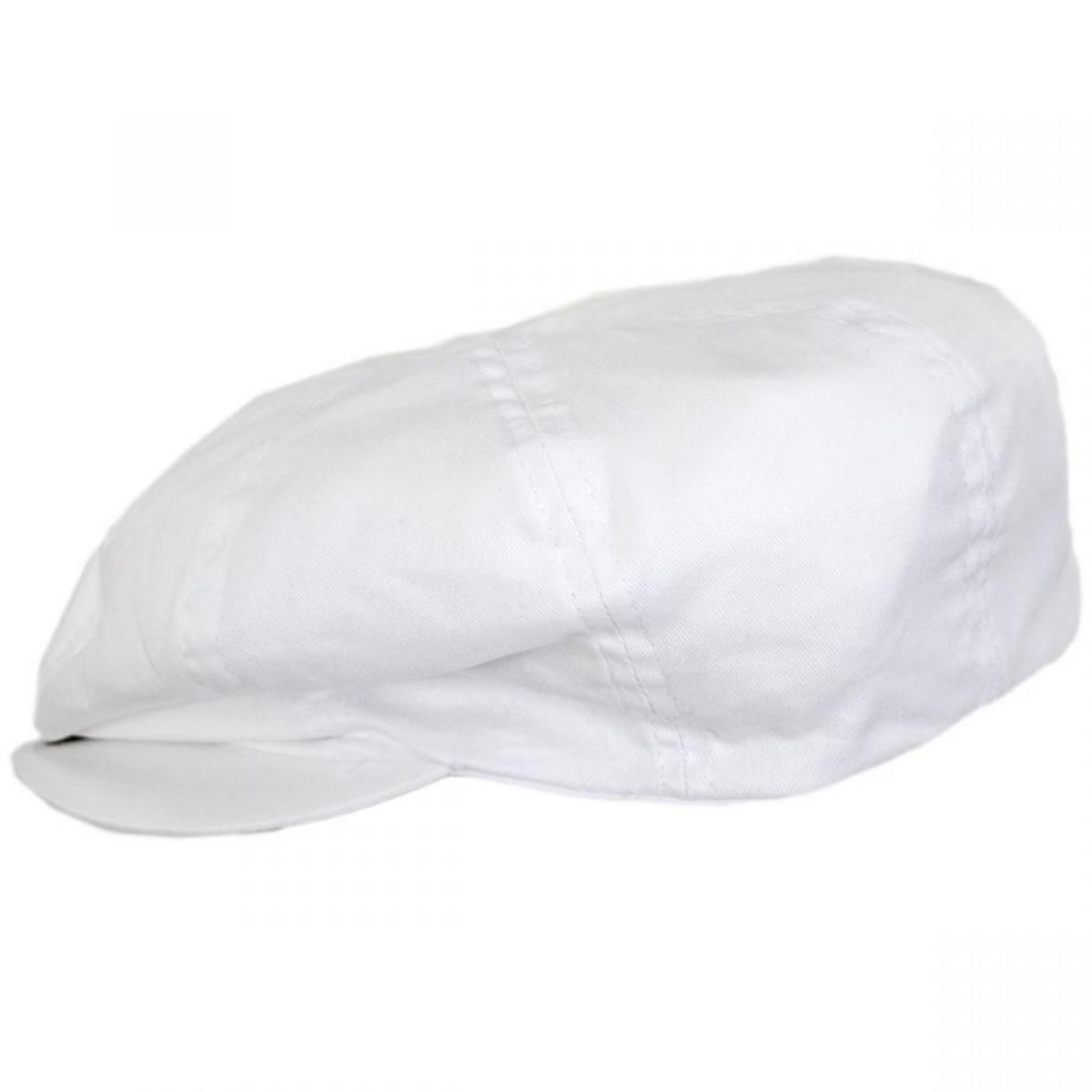 Dorfman Pacific | Capper Cotton Newsboy Cap | 160392 | profile | WHITE