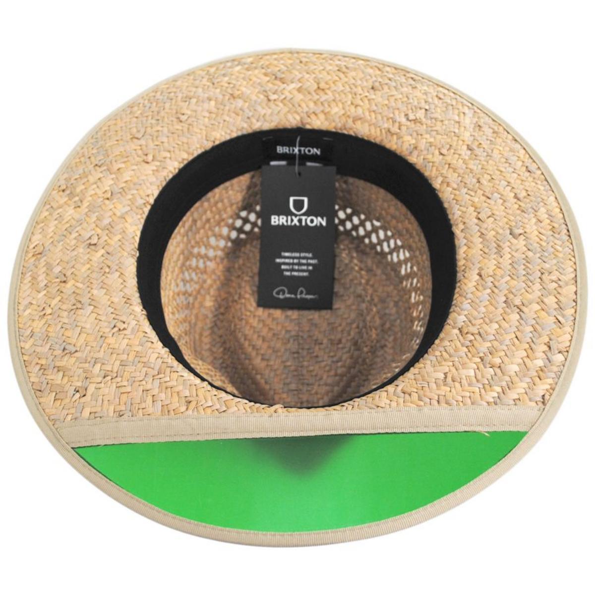 BRIXTON HATS | Hunter Malan Straw Fedora Hat | 128347 | under | TAN