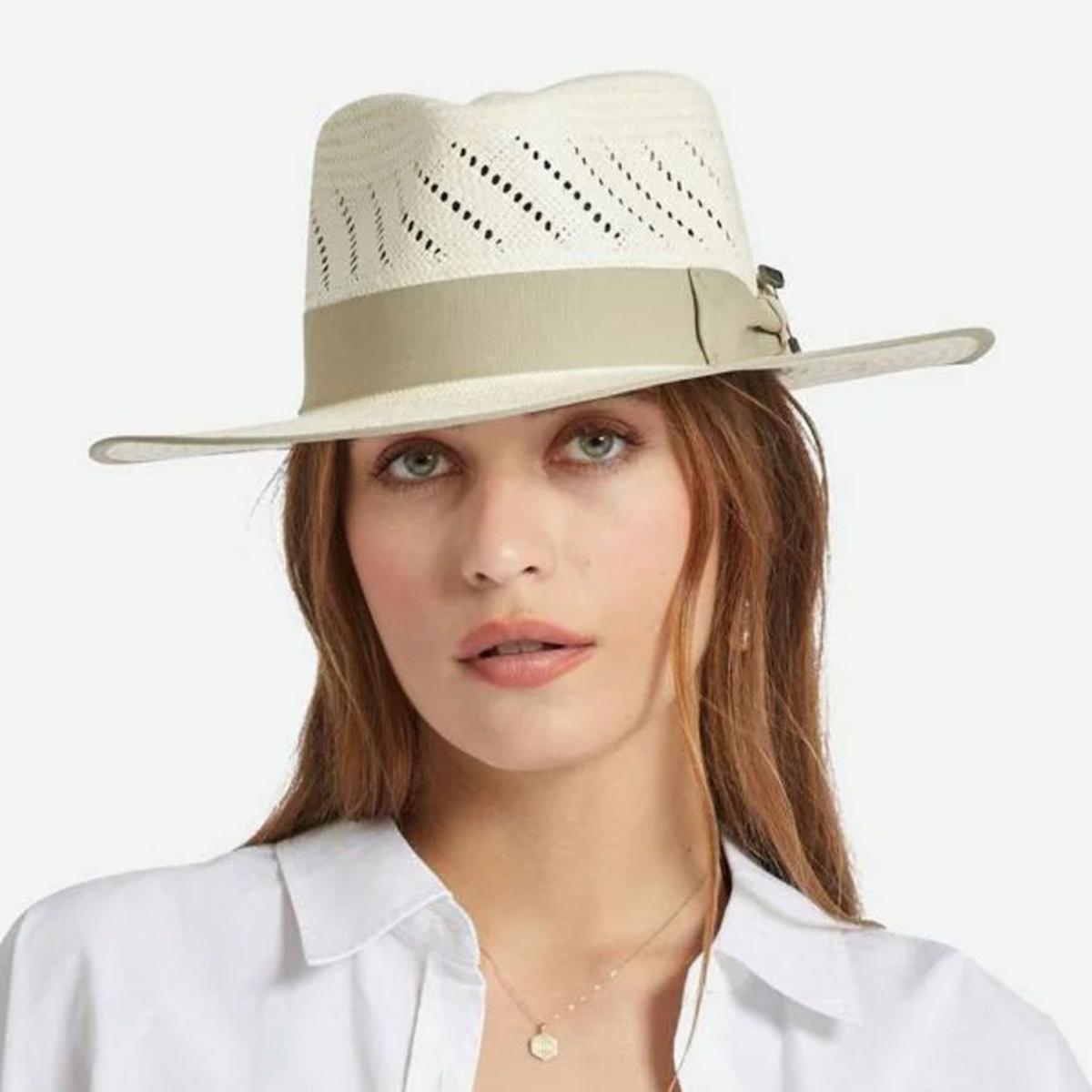 BRIXTON HATS | Bandera Reserve Shantung Straw Fedora Hat | 128351 | lsfone | NATURAL
