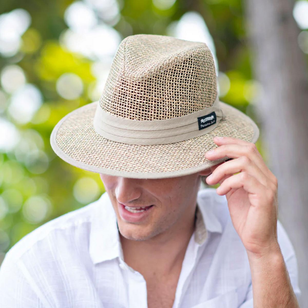 Panama Jack | Seagrass Straw Safari Fedora Hat | 126394 | lsmone | NATURAL