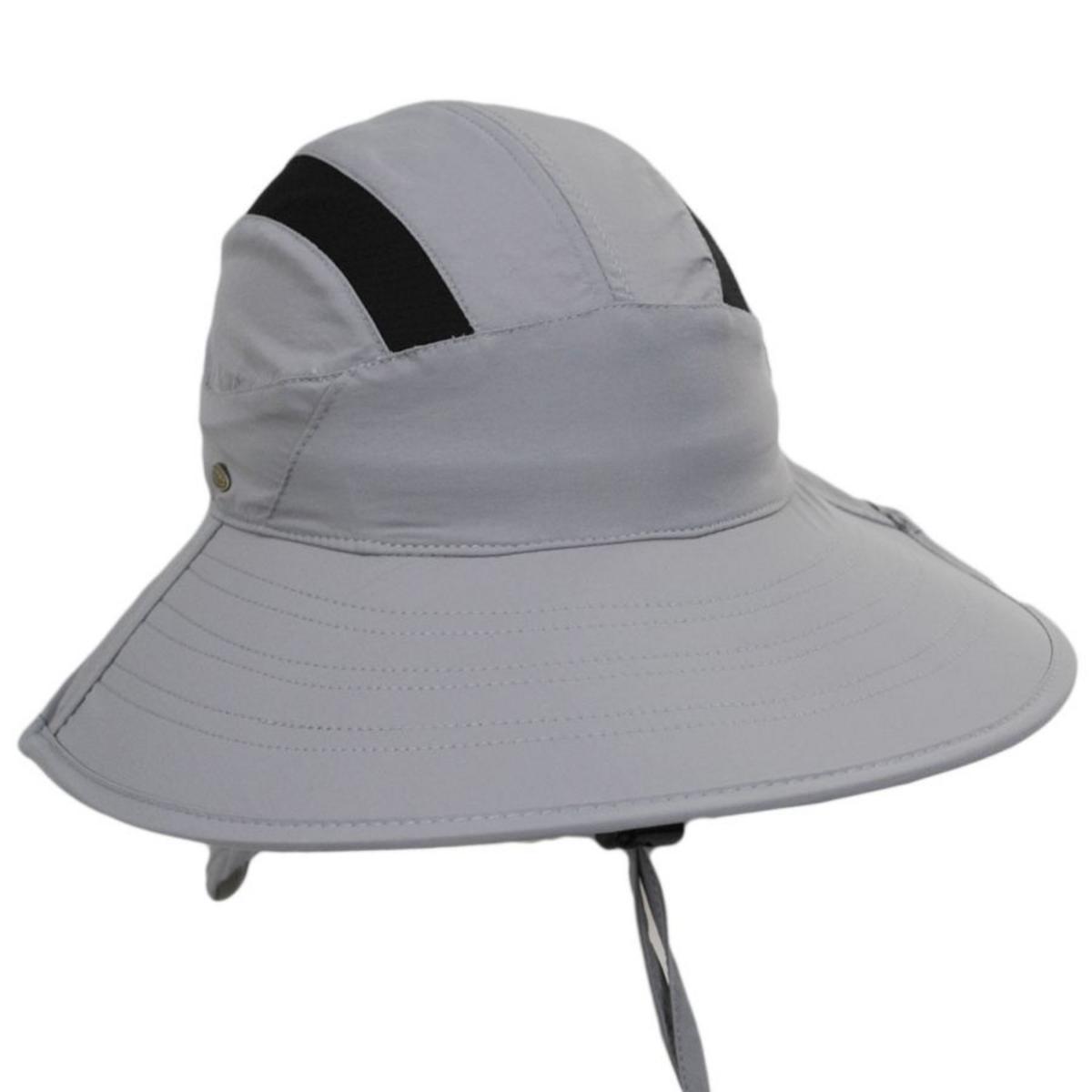 Scala | Natalie Nylon Trail Hat | 106435 | lead | SLATE