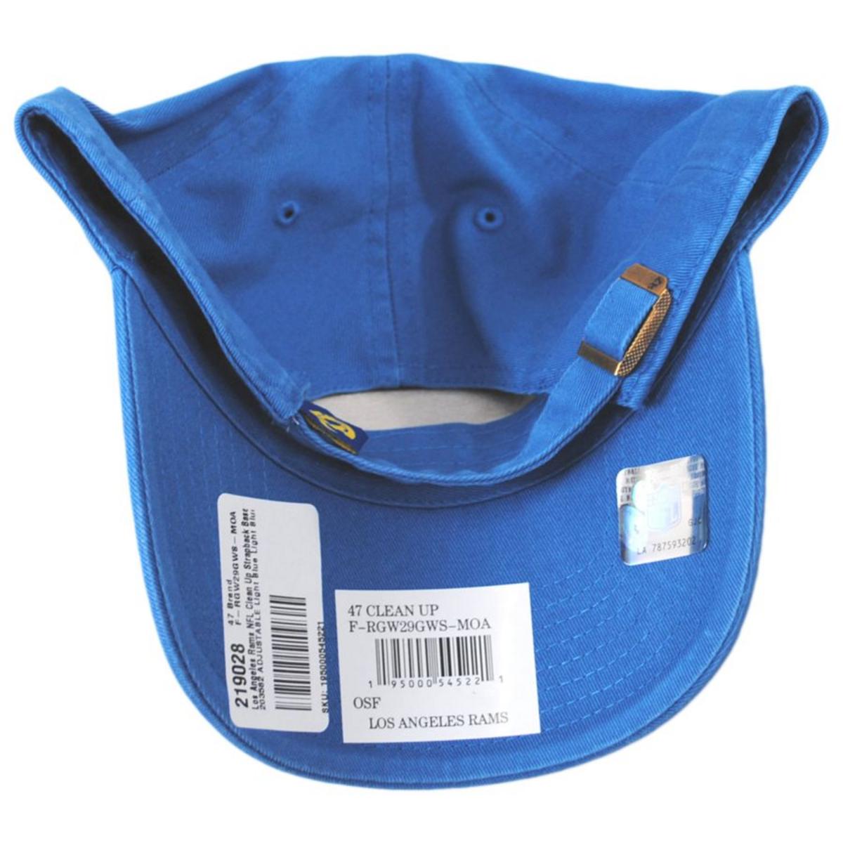 47 Brand | Los Angeles Rams NFL Clean Up Strapback Baseball Cap Dad Hat | 203582 | under | BLUE