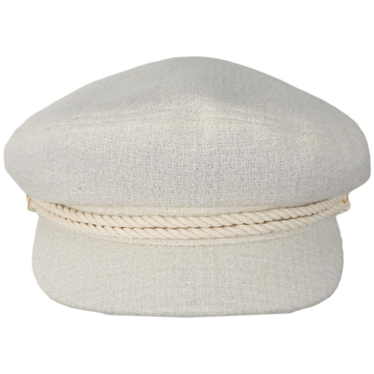 BRIXTON HATS | Boucle Knit Fiddler Cap | 181350 | front | OFF WHITE