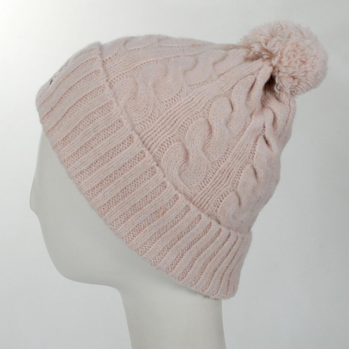 Kangol | Pompom Cable Knit Beanie Hat | 500410 | profile | LIGHT PINK