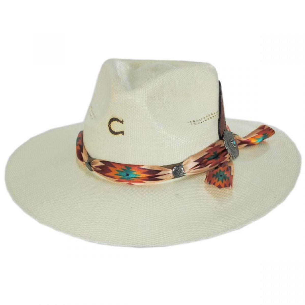 Charlie 1 Horse | Tribal Shantung Straw Fedora Hat | 101663 | lead | NATURAL