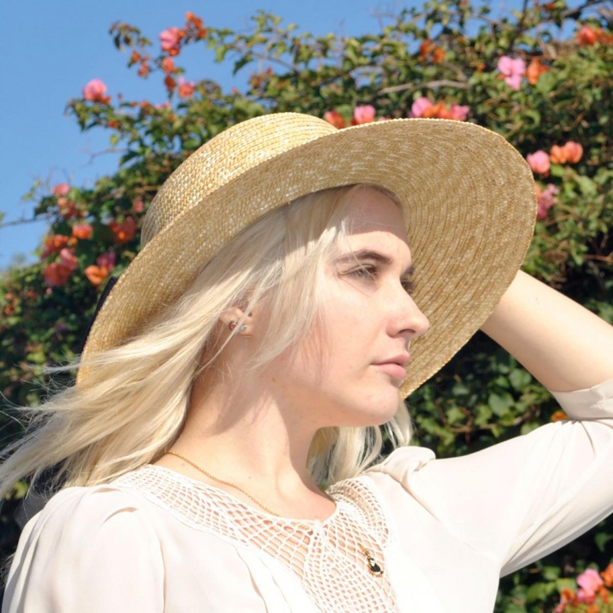 sur la tete | Milan Straw Boater Sun Hat | 103304 | lsfone | NATURAL