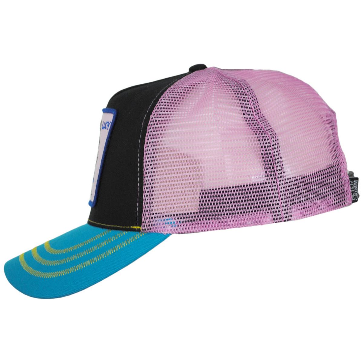 Peanuts | Lucy Mesh Trucker Snapback Baseball Cap | 201303 | profile | PINK