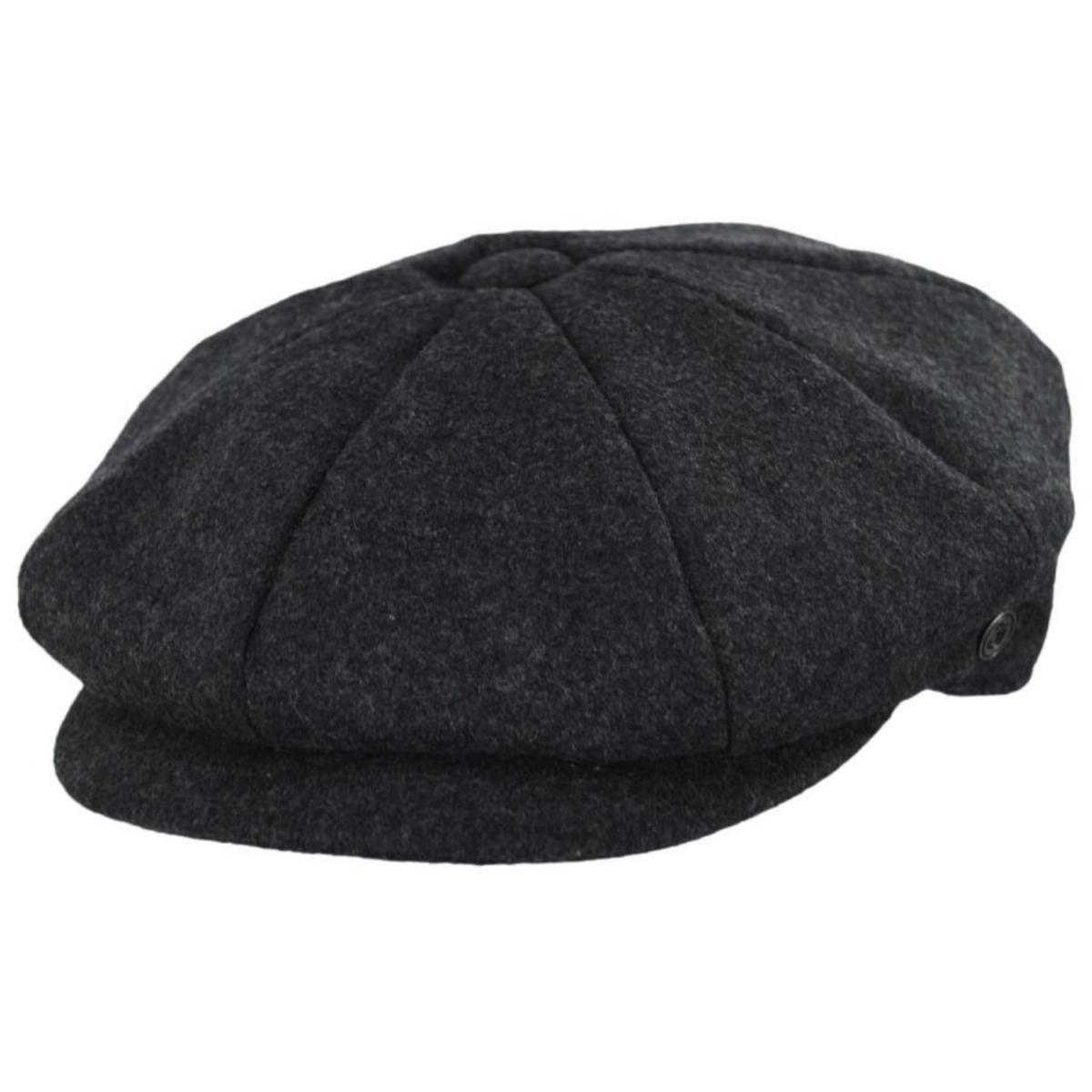 Jaxon Hats | Harlem Wool Blend Newsboy Cap | 167791 | lead | CHARCOAL