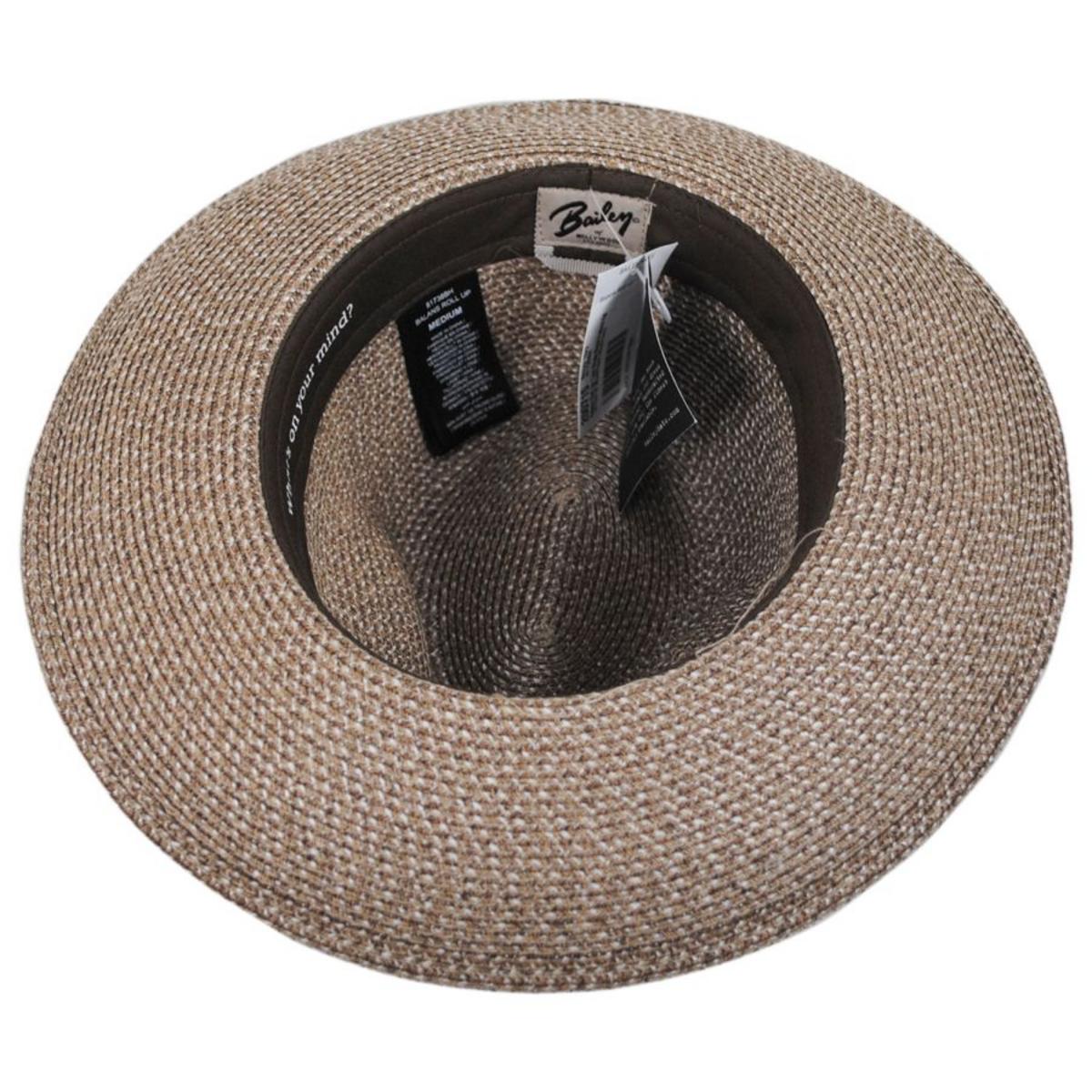 Bailey 1922 | Balans Roll Up Toyo Straw Blend Fedora Hat | 127762 | under | MUSHROOM
