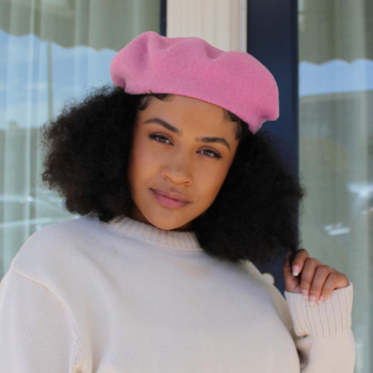 Village Hat Shop | Wool Fashion Beret | 152500 | lsfone | PINK