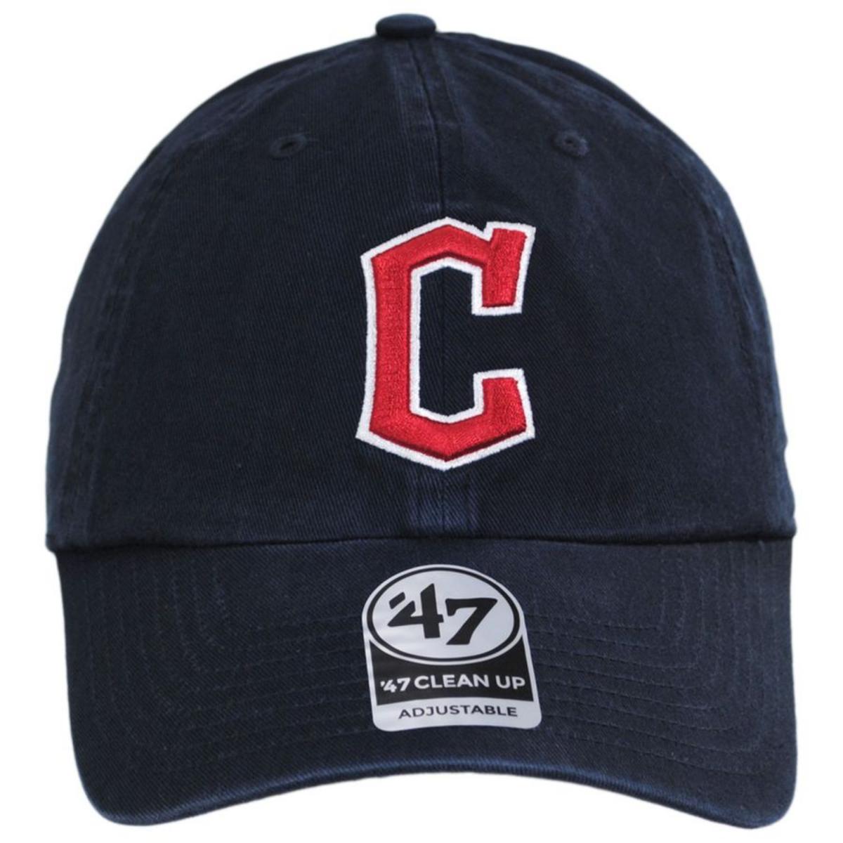 47 Brand | Cleveland Guardians MLB Clean Up Strapback Baseball Cap Dad Hat | 203401 | front | NAVY