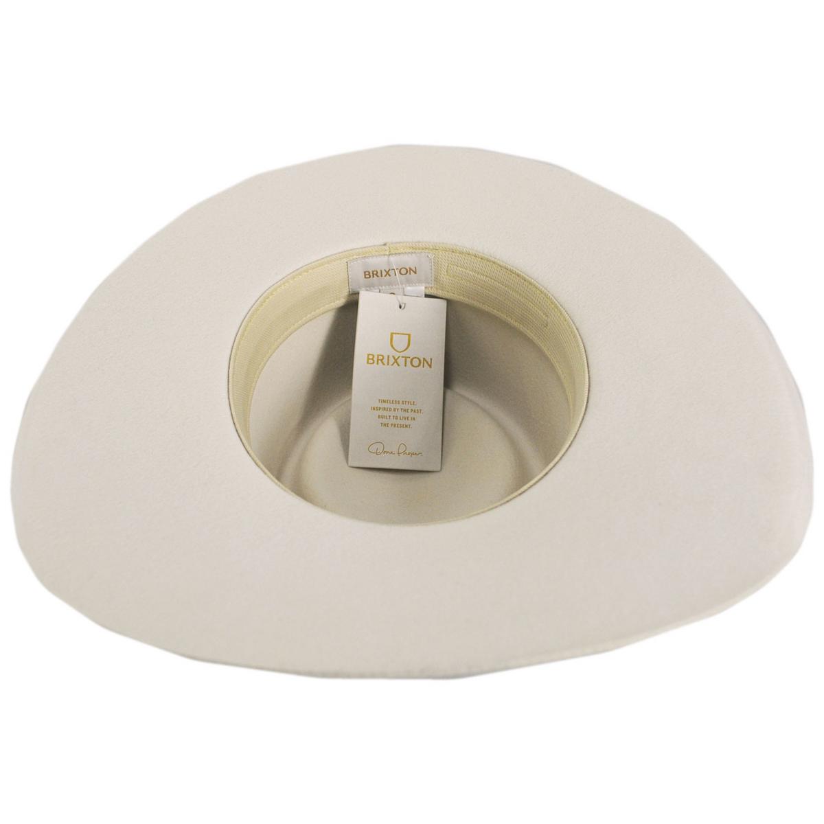 BRIXTON HATS | Marlow Wool Felt Rancher Fedora Hat | 135666 | under | OFF WHITE
