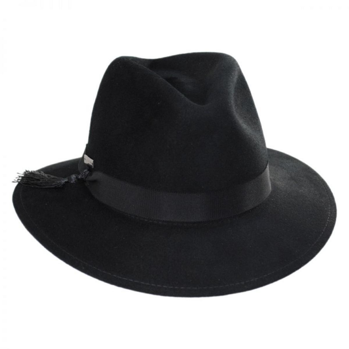 Betmar | Ashland Wool Felt Fedora Hat | 123141 | lead | BLACK