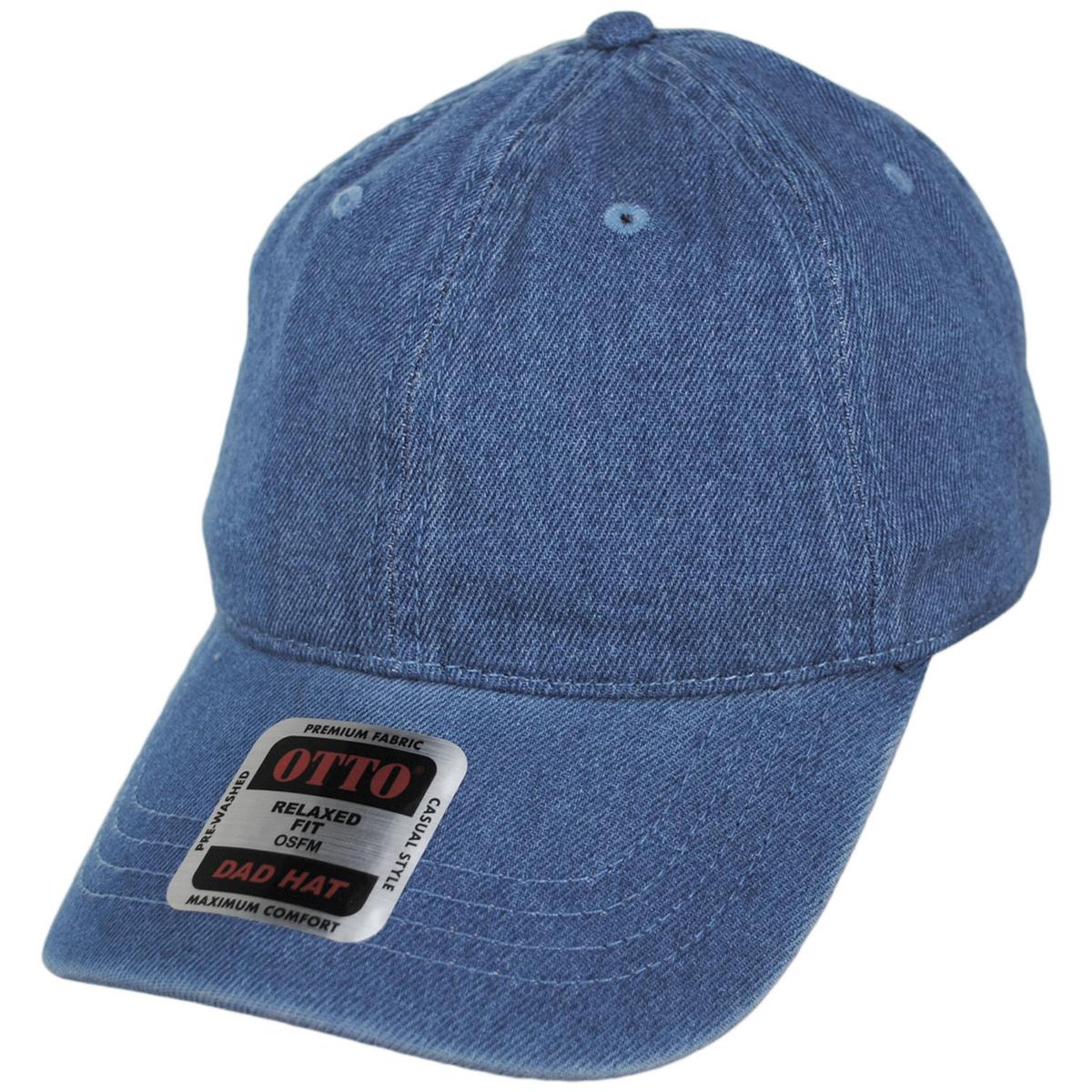 Otto | LoPro Washed Cotton Denim Strapback Baseball Cap Dad Hat | 201405 | lead | NAVY