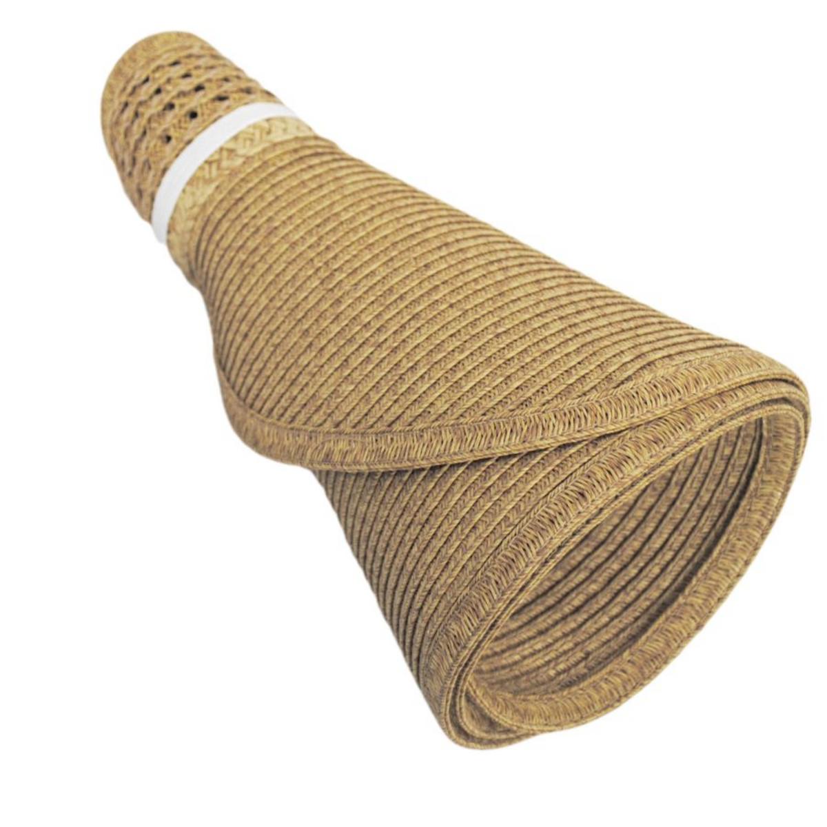 San Diego Hat Company | Everyday Ultrabraid Full Coverage Roll Up Visor | 197307 | under | TOAST
