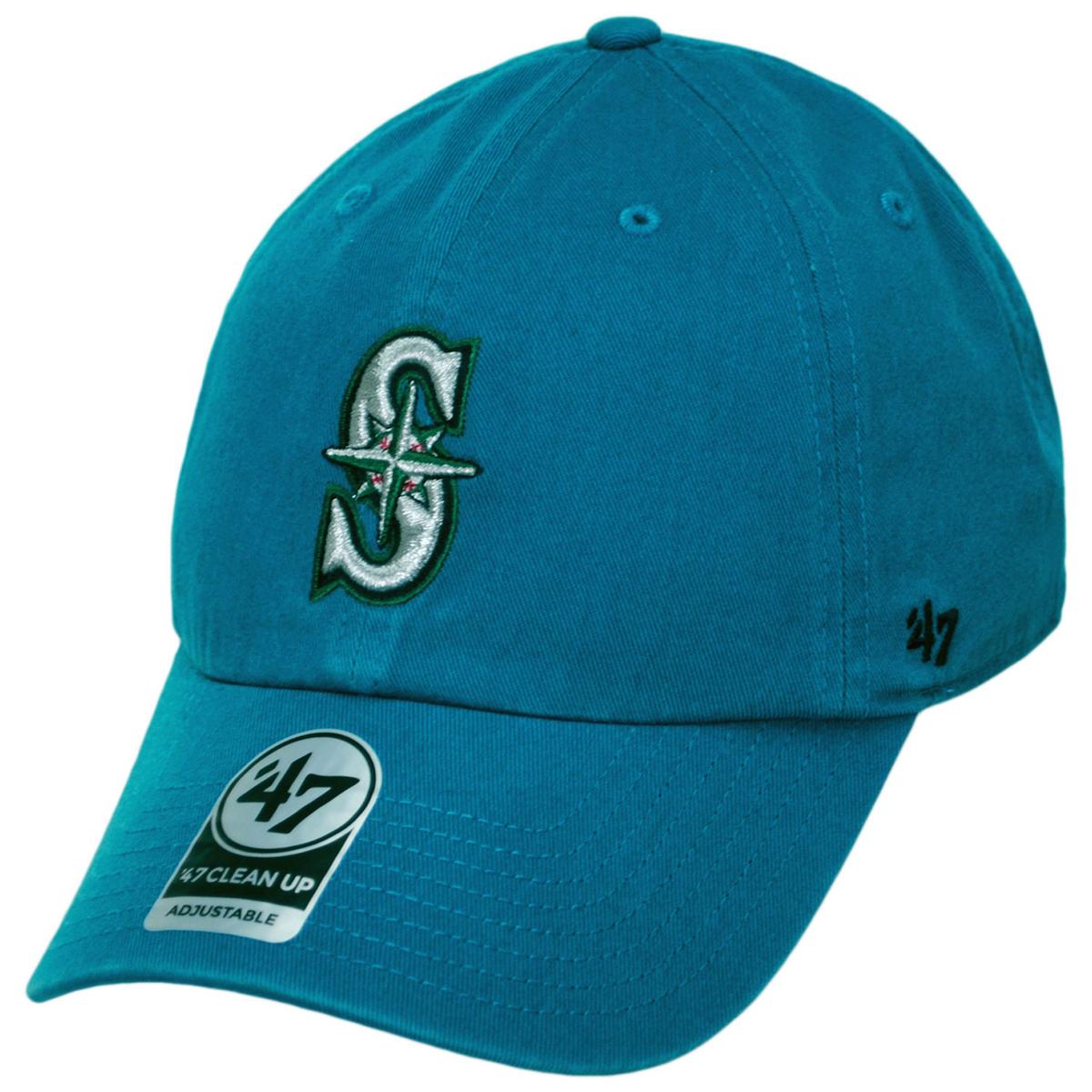 47 Brand | Seattle Mariners MLB Clean Up Strapback Baseball Cap Dad Hat | 203170 | lead | TEAL