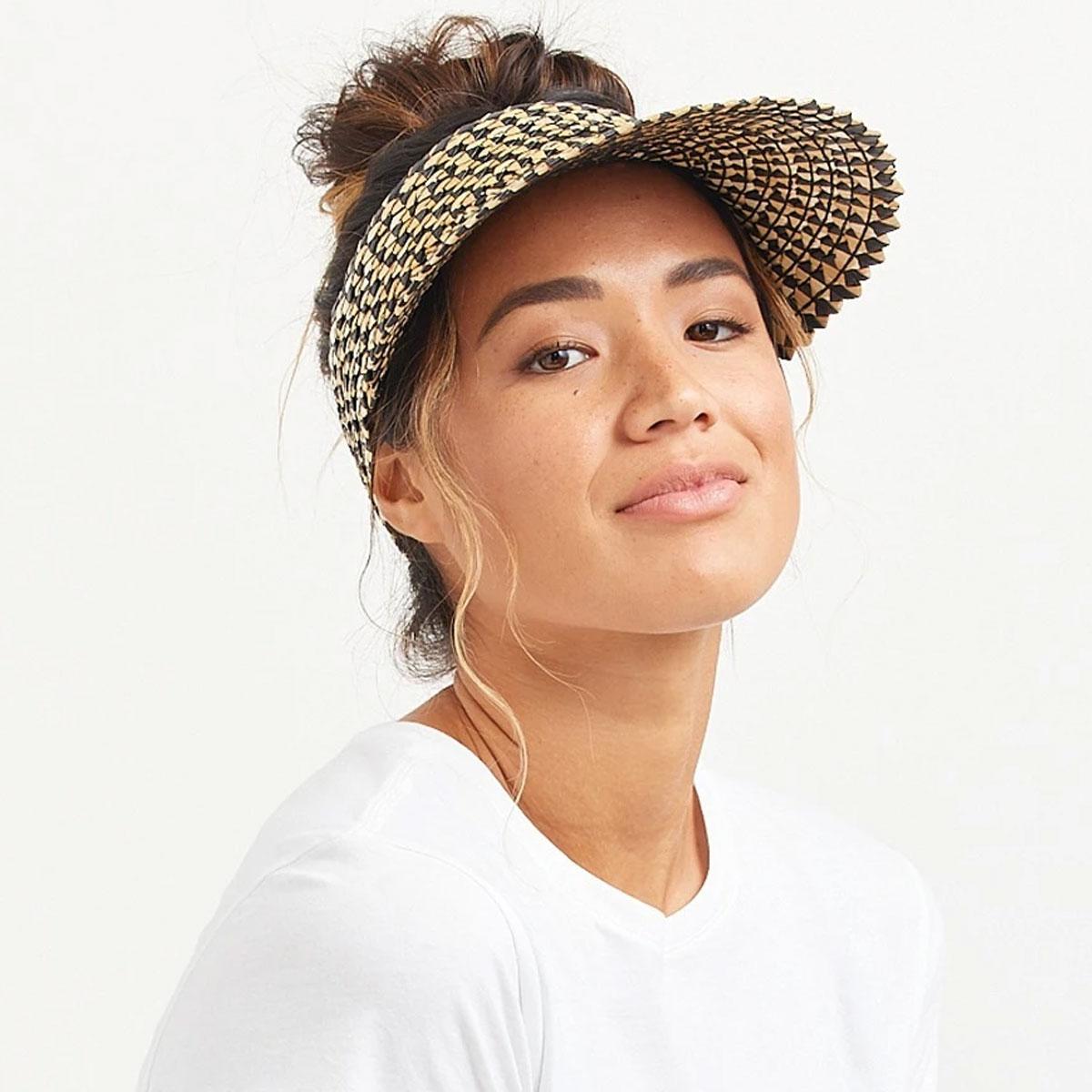 Hemlock Hat Co. | Capri Wheat Straw Visor | 195950 | lsftwo | PEPPER