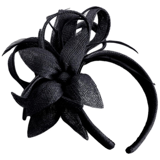 Kathy Jeanne | Jada Sinamay Straw Fascinator Hat | 122428 | lead | BLACK
