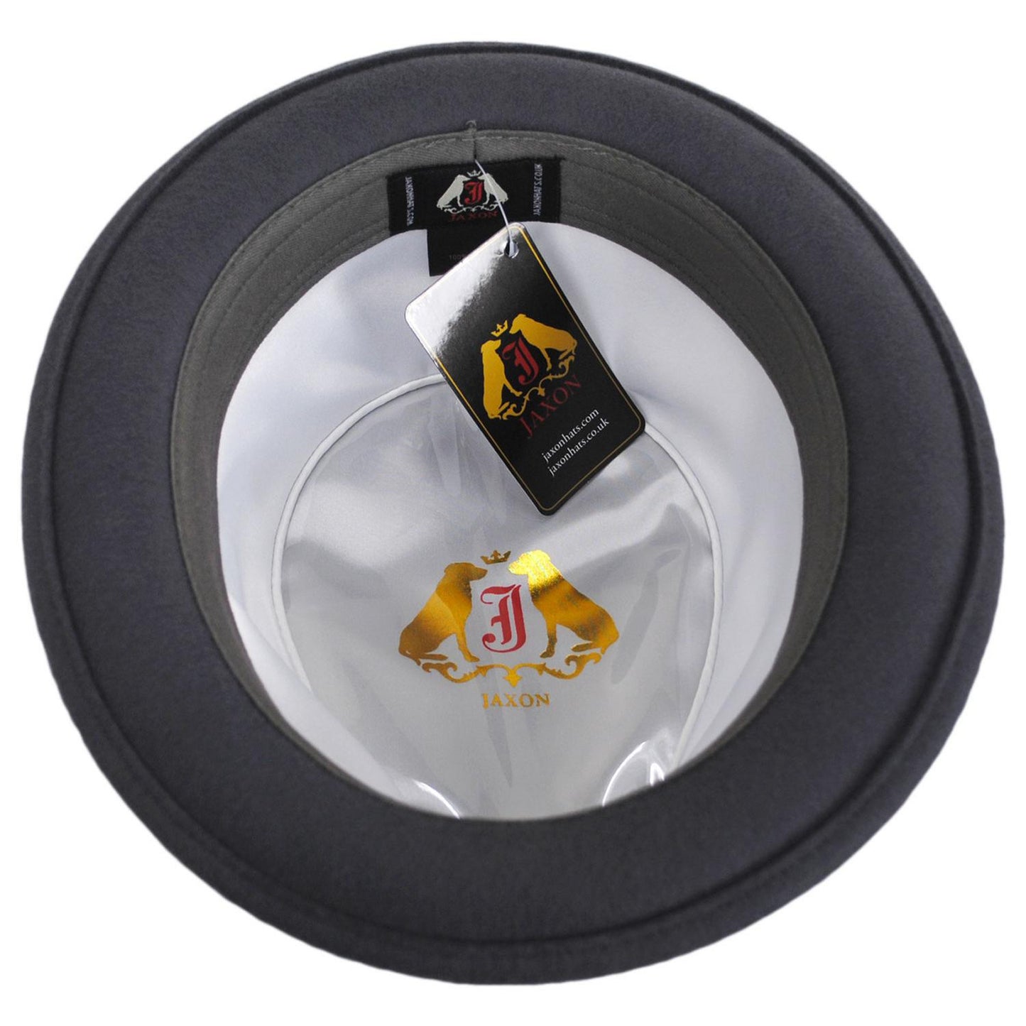 Jaxon Hats | Wool Felt Diamond Crown Fedora Hat | 135066 | under | GREY