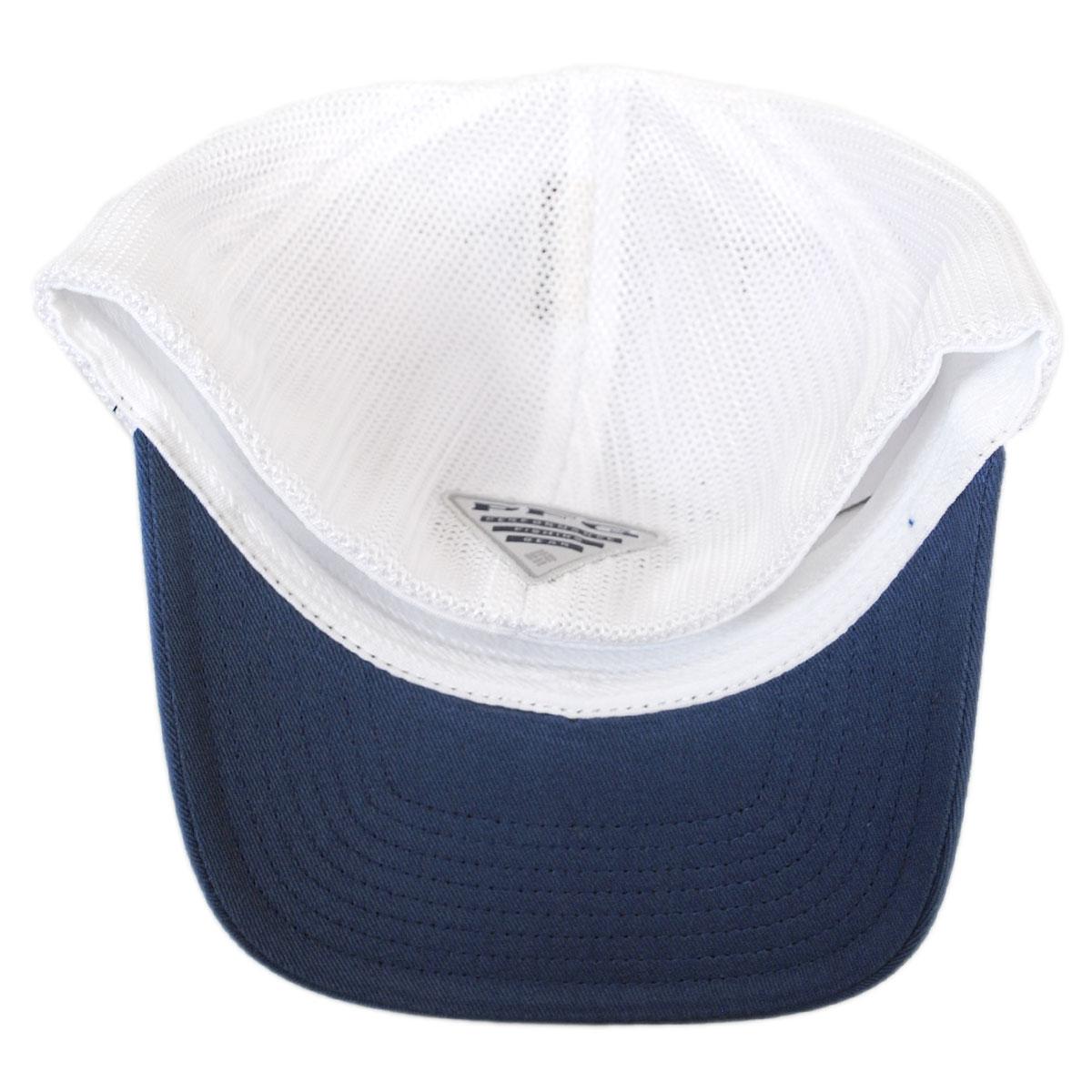 Columbia Sportswear | PFG Fish Flag Mesh Flexfit Fitted Baseball Cap | 400143 | under | NIGHT TIDE/WHITE
