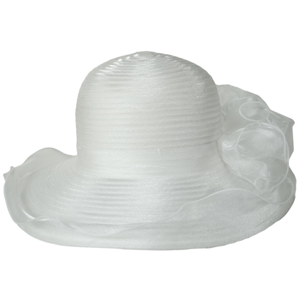 San Diego Hat Company | Organza Mesh Lampshade Dress Hat | 121050 | front | WHITE