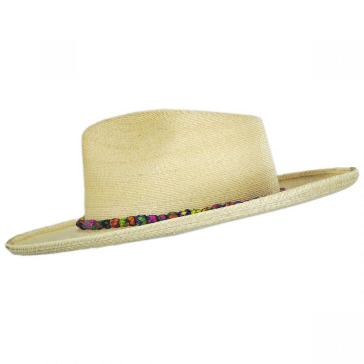 Justicia Palm Leaf Straw Fedora Hat