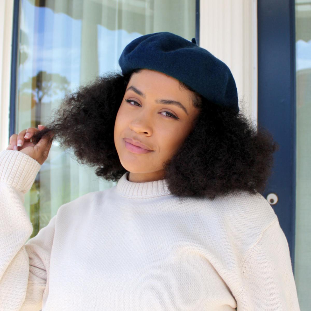 Village Hat Shop | Wool Fashion Beret | 152500 | lsfone | NAVY BLUE