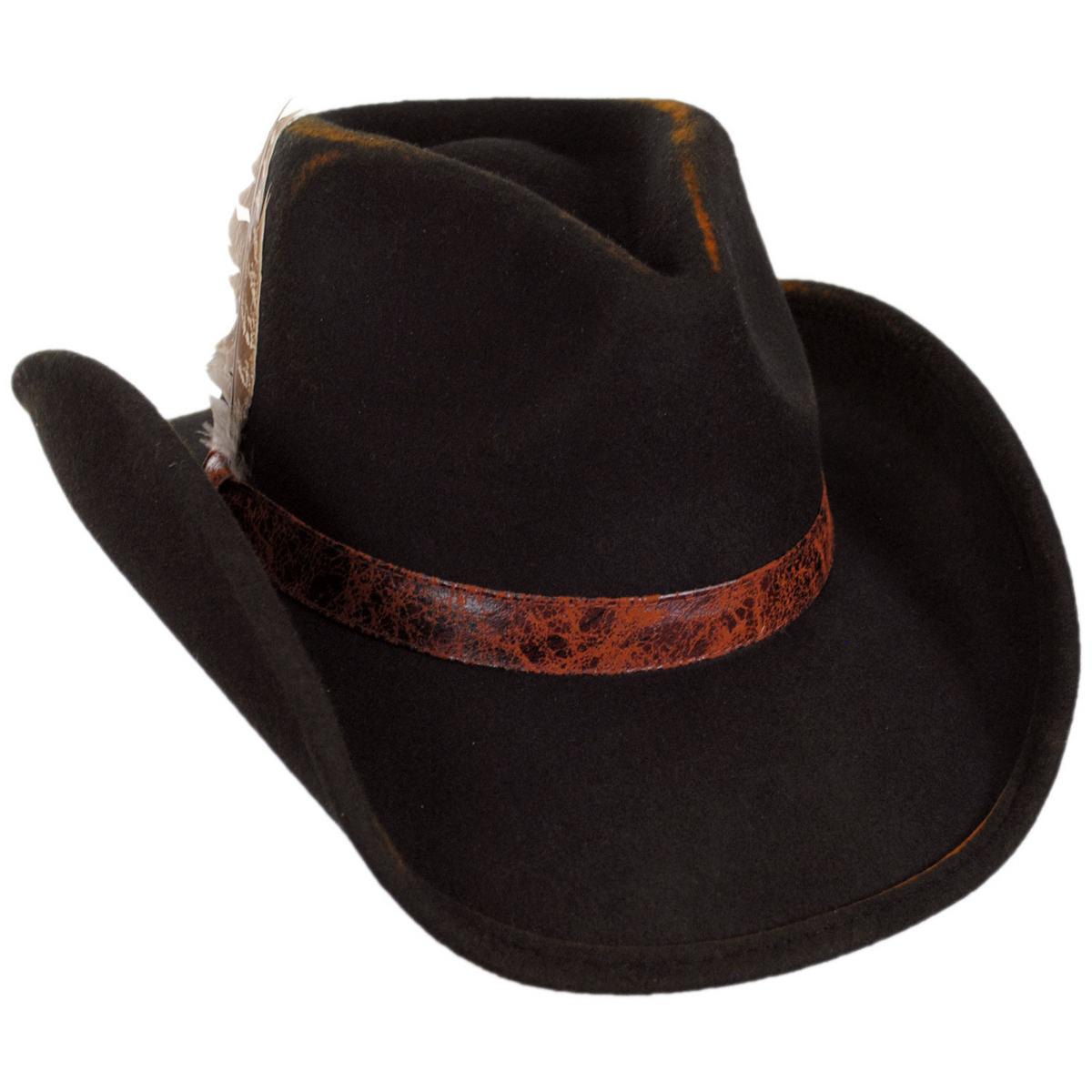 Scala | Kamela Wool Felt Western Hat | 123444 | lead | CHOCOLATE
