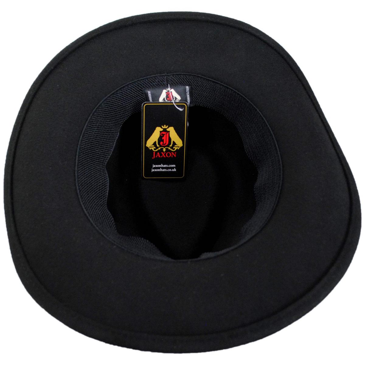 Jaxon Hats | Crushable Wool Felt Outback Hat | 135002 | under | BLACK