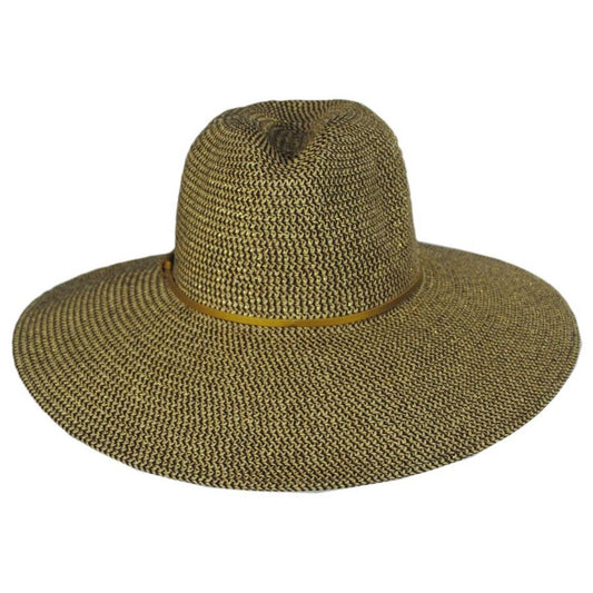 NIKKI BEACH | Harper Toyo Braid Wide Brim Fedora Hat | 102687 | front | GOLD