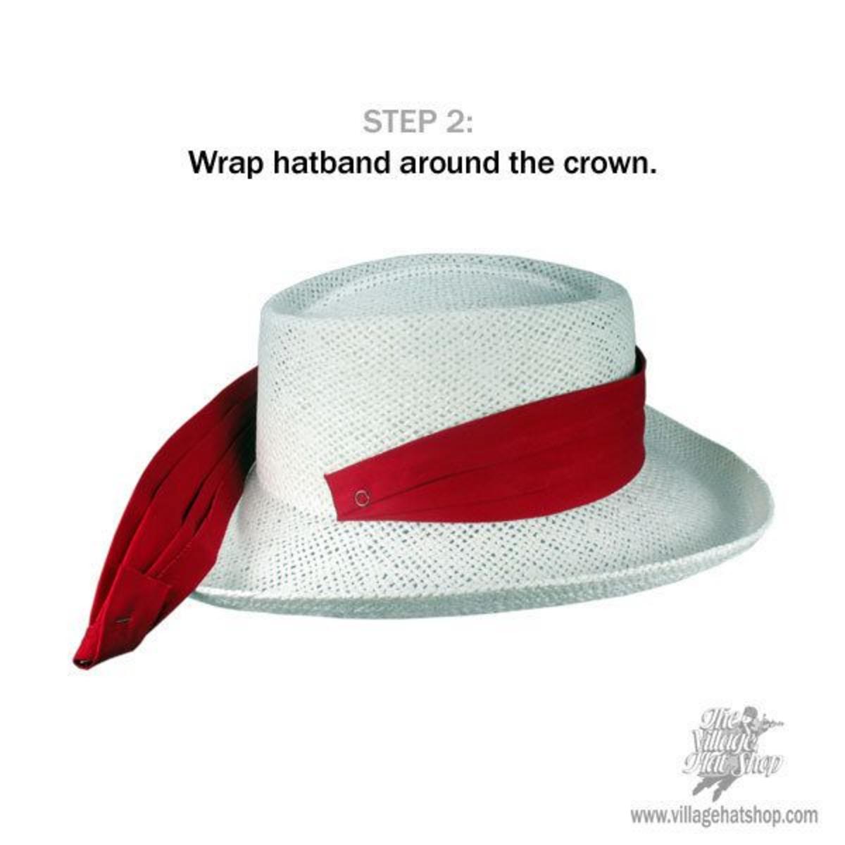 Capas Headwear | Polka Dot 3-Pleat Puggaree Hat Band | 602014 | profile | NAVY/WHITE
