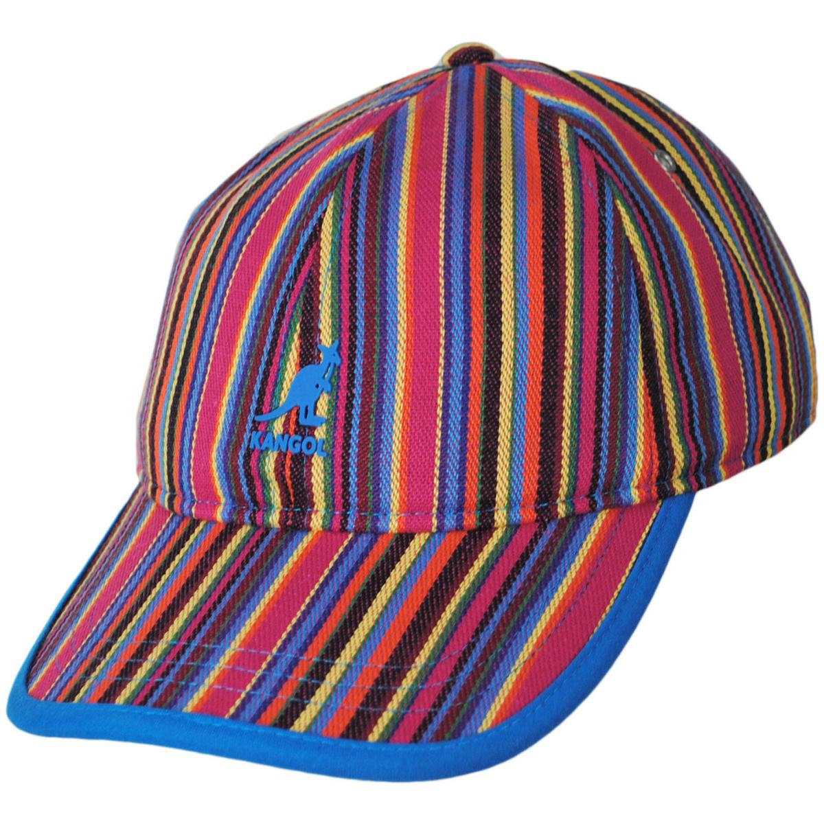Kangol | Multi Color Stripe Polyester Blend Strapback Baseball Cap | 201128 | lead | RAINBOW MULTI