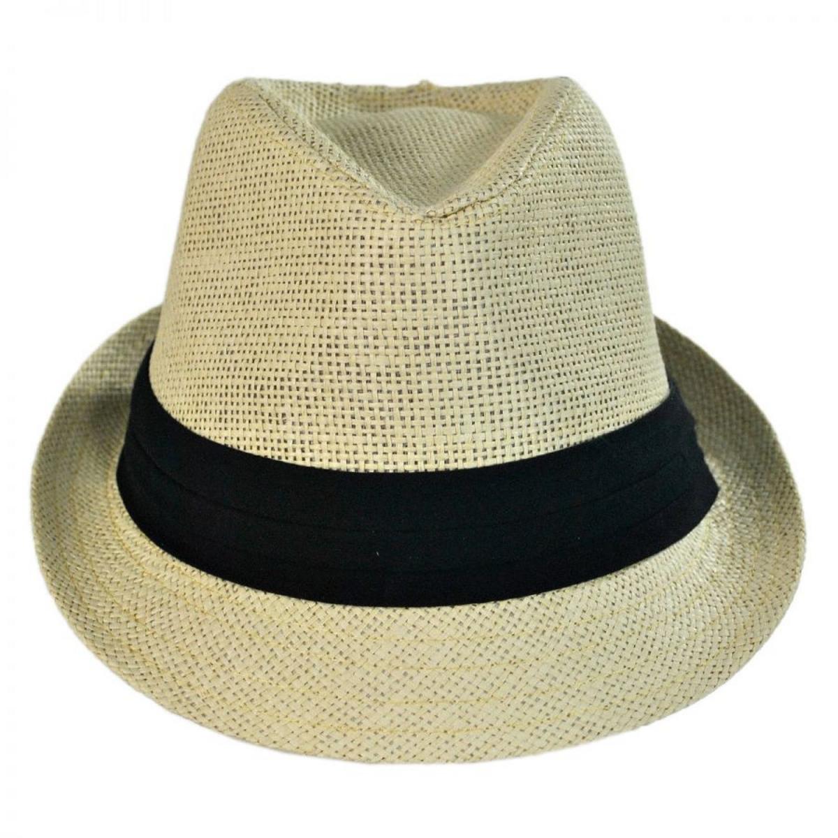 Jeanne Simmons | Kid's Toyo Straw Classic Fedora Hat | 505603 | front | WHITE