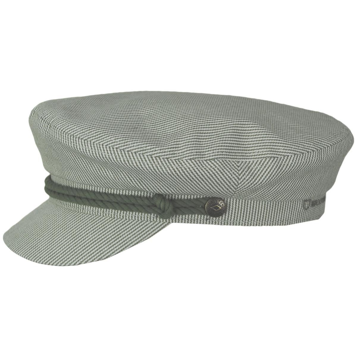 BRIXTON HATS | Striped Fiddler Cap | 181308 | profile | SEA KELP/OAT MILK