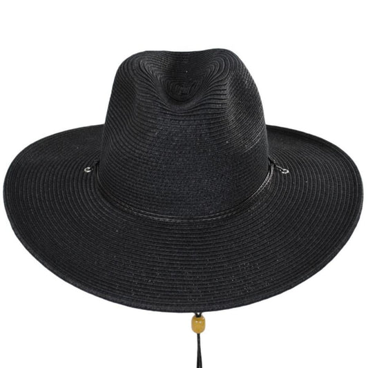 San Diego Hat Company | Kid's Ultrabraid Toyo Straw Aussie Hat | 505325 | front | BLACK