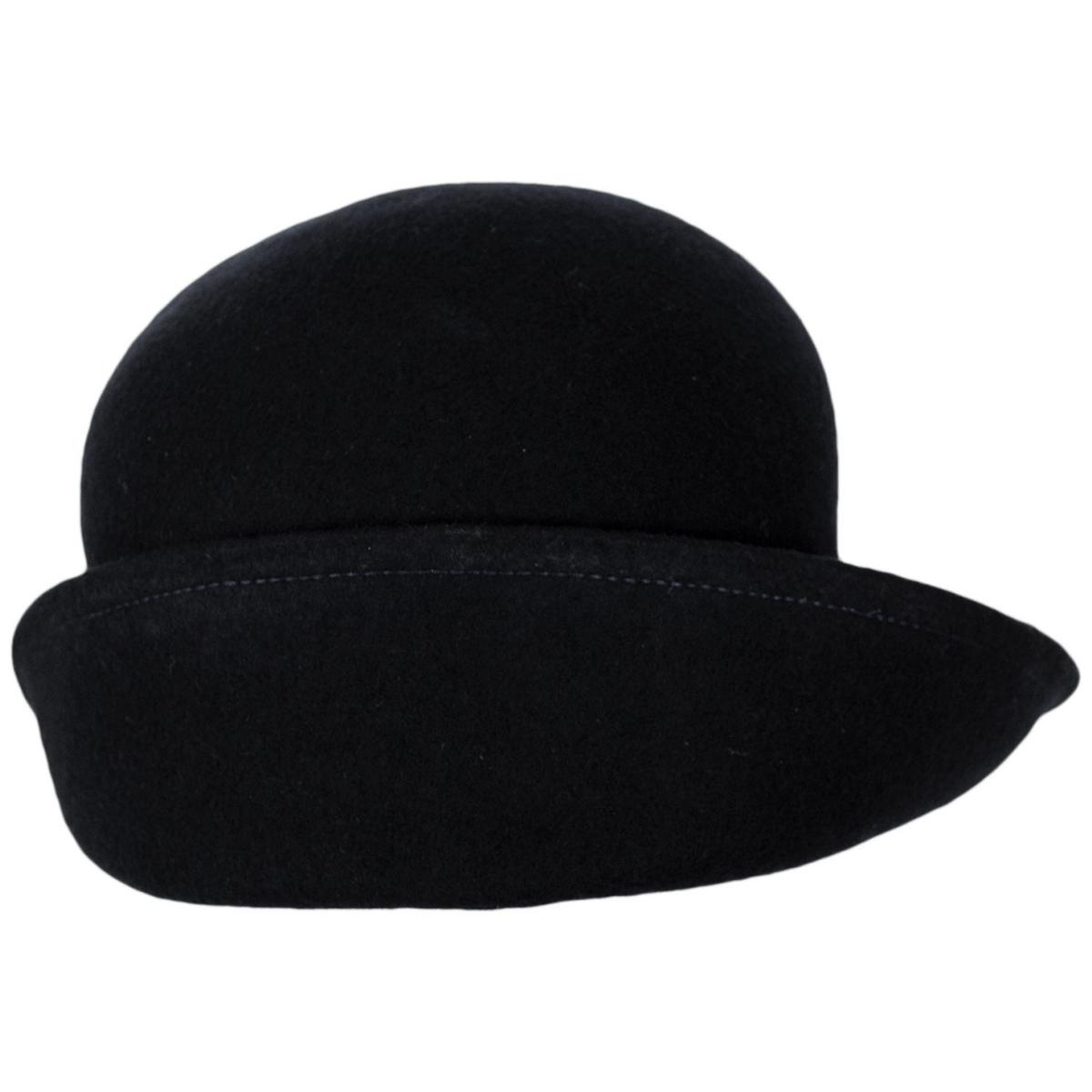 Kathy Jeanne | 6-Way Shapeable Wool Felt Cloche Hat | 124715 | detailfour | BLACK