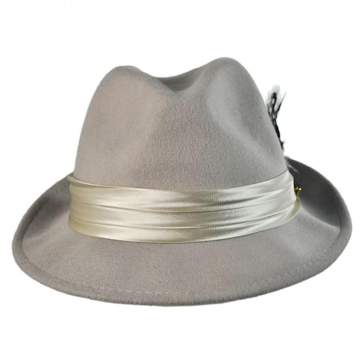 Stacy Adams | Crushable Wool Felt Fedora Hat | 130456 | front | CEMENT