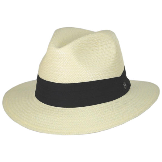 Jaxon Hats | Wholesale Toyo Straw Safari Fedora Hat - Black Band B2B Pre-Pack | B2B129902 | lead | IVORY