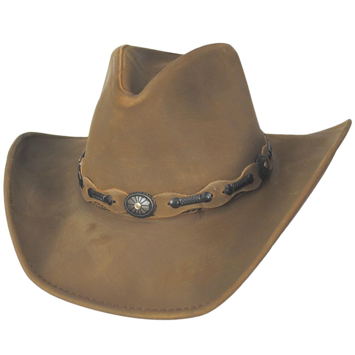 Chapeau Cowboy Stetson – The Billy Kidd – Marron Daim, Plume, Bande, Pierre Turquoise – Taille 7