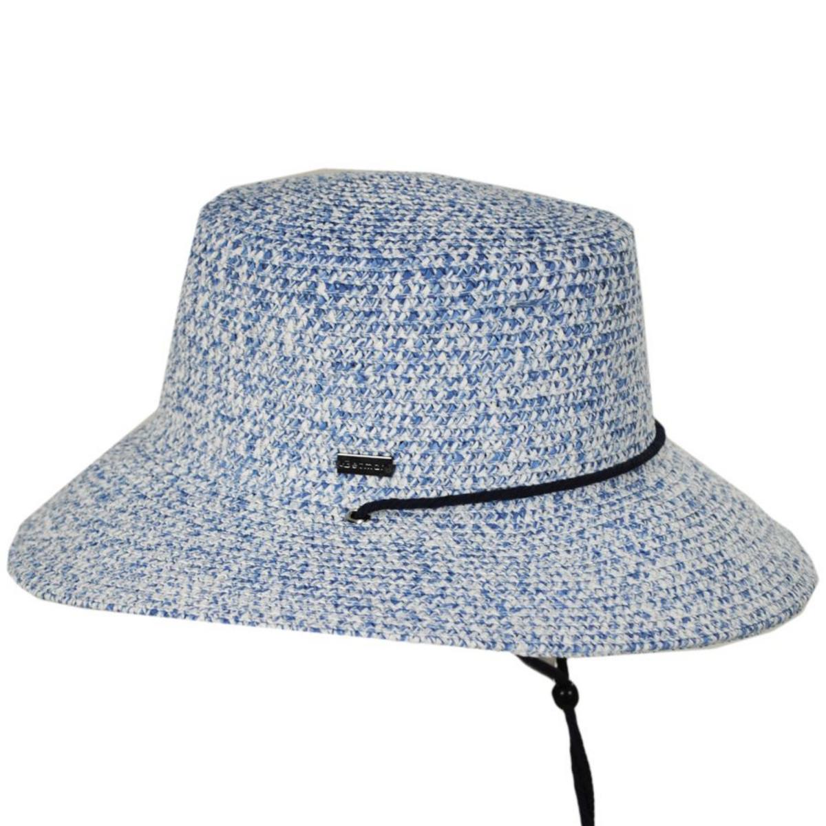 Betmar | Ellen Toyo Braid Straw Bucket Hat | 101146 | profile | BLUE HEATHER