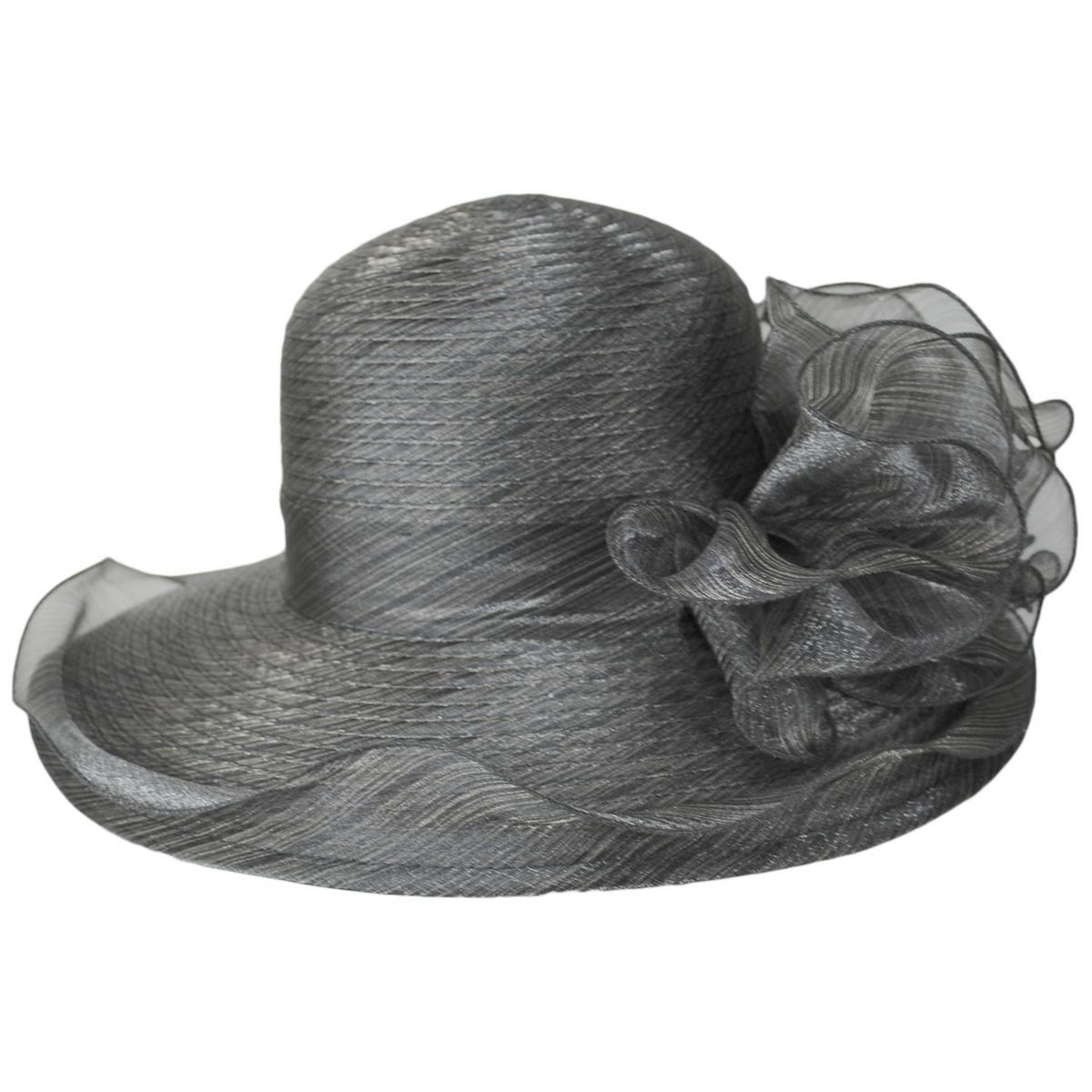 San Diego Hat Company | Organza Mesh Lampshade Dress Hat | 121050 | front | GREY