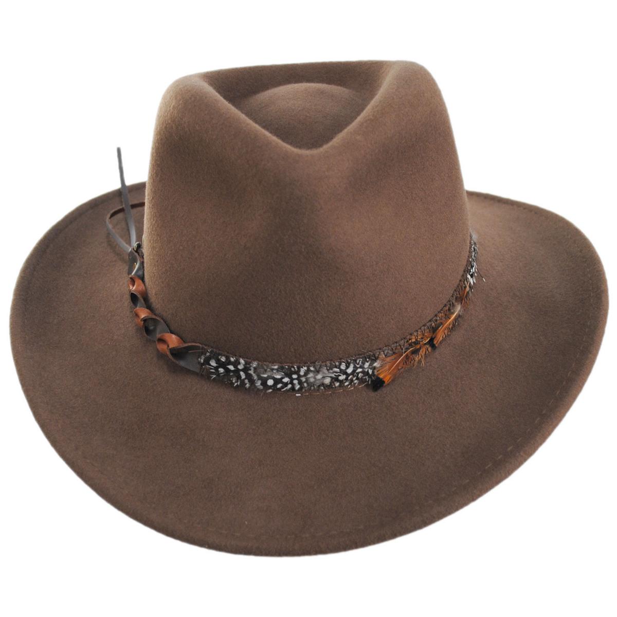 Scala | Desmonda Wool Felt Outback Hat | 123443 | front | MINK