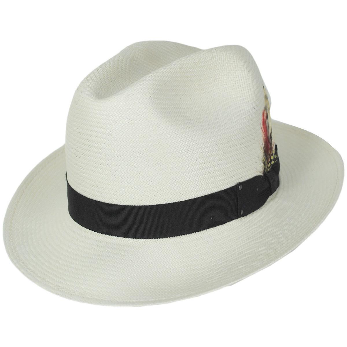 Bailey 1922 | Hanson Shantung LiteStraw Fedora Hat | 127823 | lead | NATURAL/BLACK