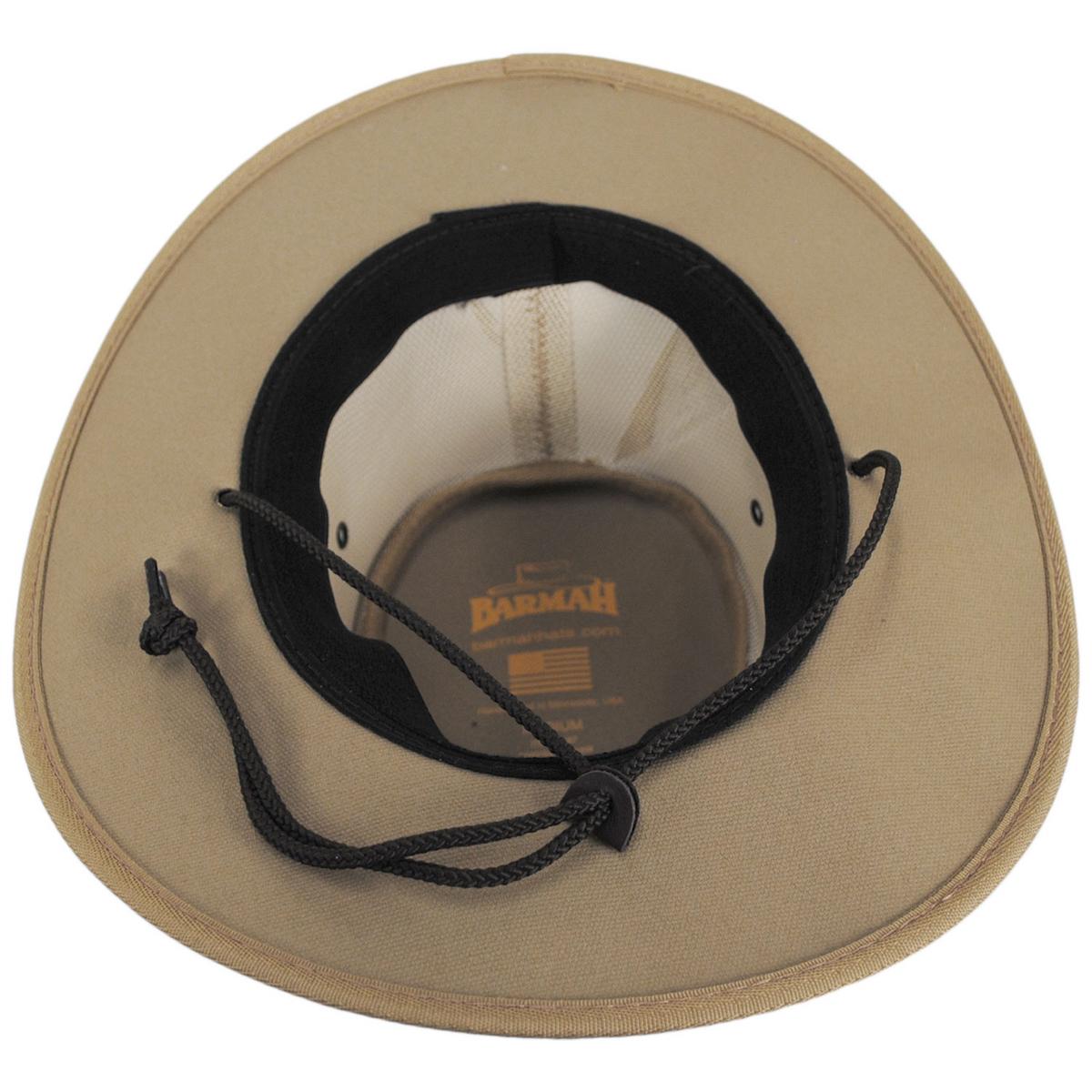 Barmah | Cotton Canvas Mesh Drover Hat | 400900 | under | BEIGE