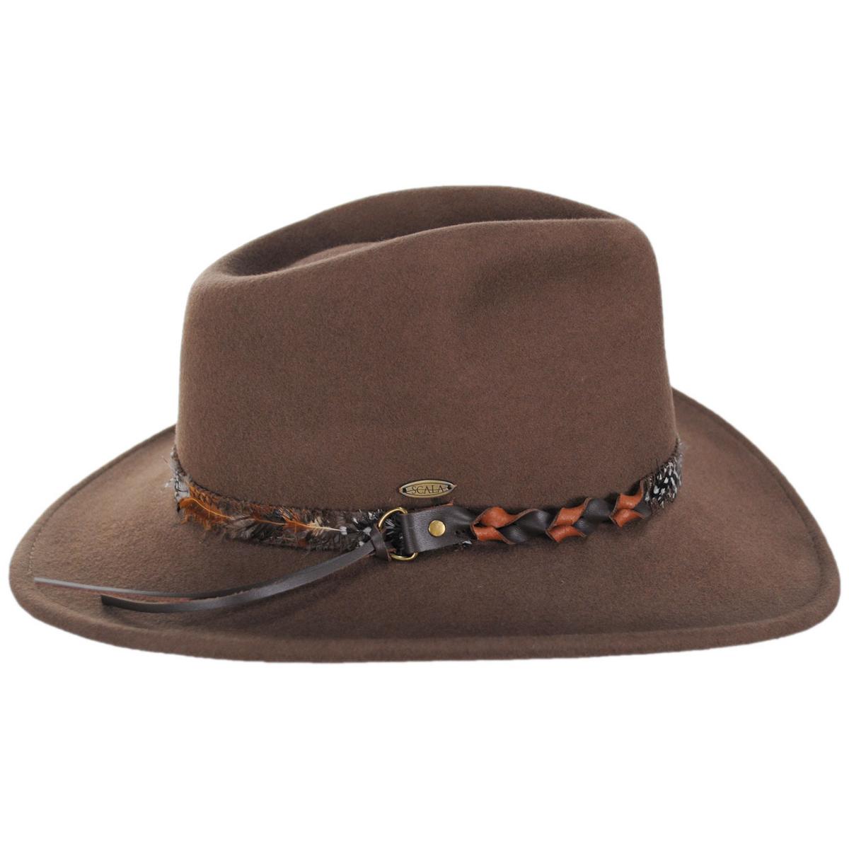 Scala | Desmonda Wool Felt Outback Hat | 123443 | profile | MINK