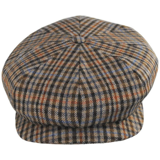 City Sport Caps | Plaid Cashmere + Wool Newsboy Cap | 175112 | front | TAN