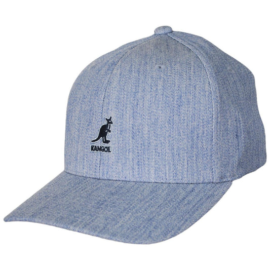 Kangol | Logo Wool Flexfit Fitted Baseball Cap | 201104 | lead | HEATHER BLUE