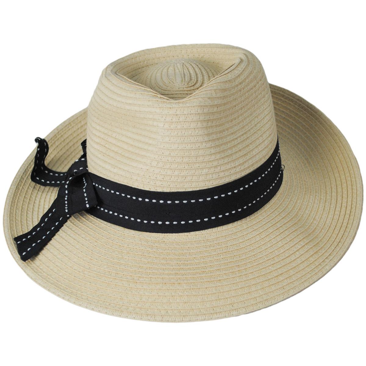 Physician Endorsed | Sadie Toyo Straw Fedora Hat | 102667 | front | NATURAL/BLACK