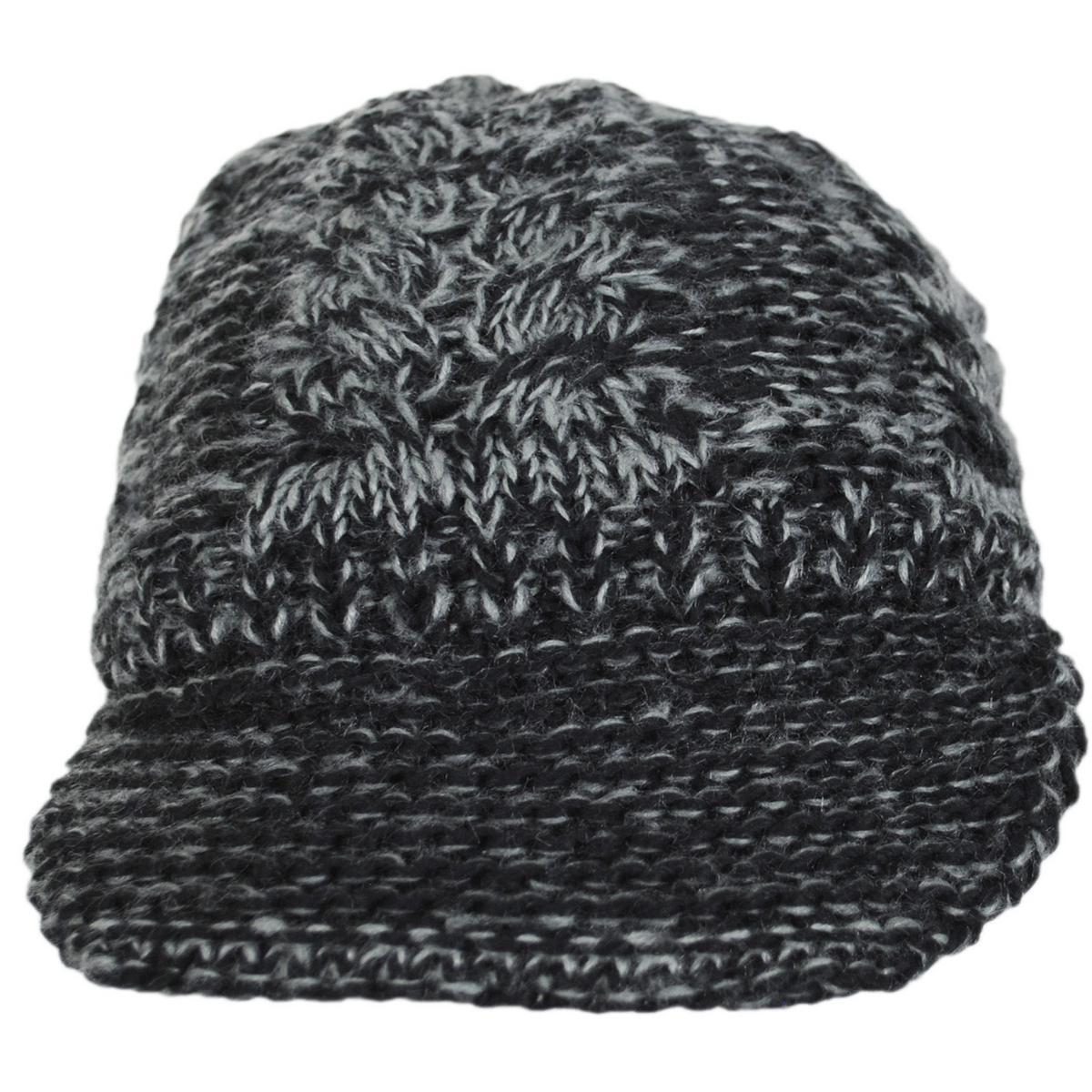 Scala | Lingyee Cable Knit Radar Cap | 106424 | front | BLACK